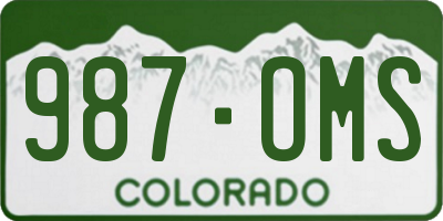 CO license plate 987OMS