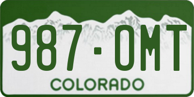 CO license plate 987OMT