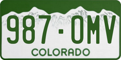 CO license plate 987OMV
