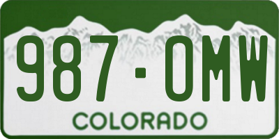 CO license plate 987OMW