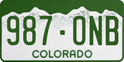 CO license plate 987ONB