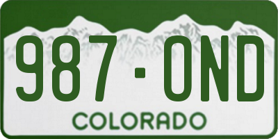 CO license plate 987OND