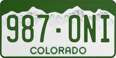 CO license plate 987ONI