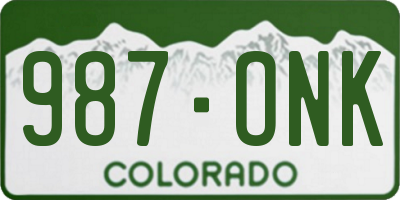 CO license plate 987ONK