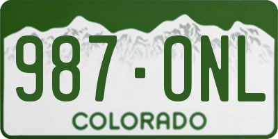CO license plate 987ONL