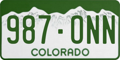 CO license plate 987ONN