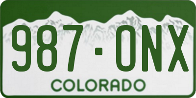 CO license plate 987ONX