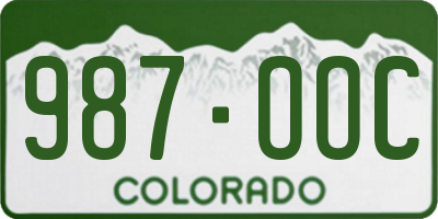CO license plate 987OOC