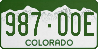 CO license plate 987OOE