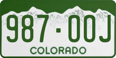 CO license plate 987OOJ