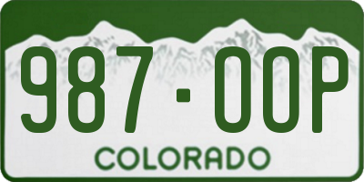 CO license plate 987OOP