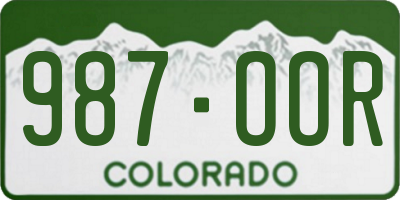 CO license plate 987OOR