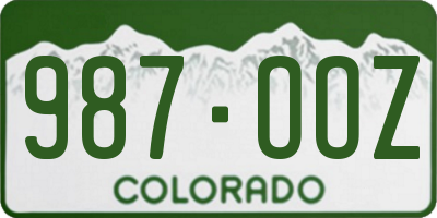CO license plate 987OOZ