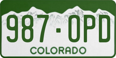 CO license plate 987OPD