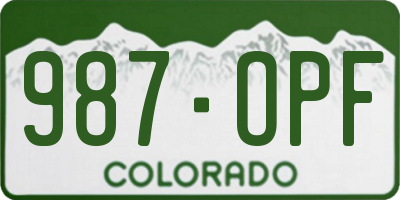 CO license plate 987OPF