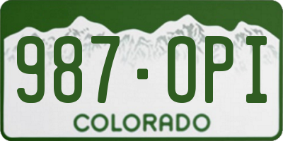 CO license plate 987OPI