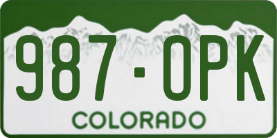 CO license plate 987OPK