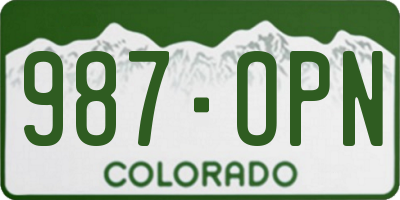 CO license plate 987OPN