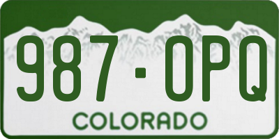 CO license plate 987OPQ