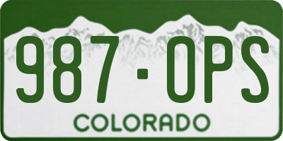 CO license plate 987OPS