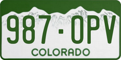 CO license plate 987OPV