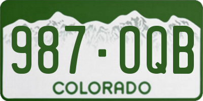 CO license plate 987OQB