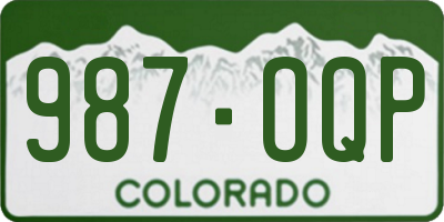 CO license plate 987OQP