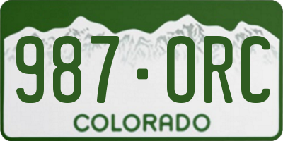 CO license plate 987ORC