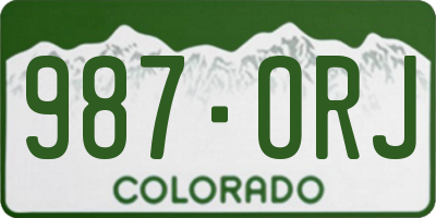 CO license plate 987ORJ