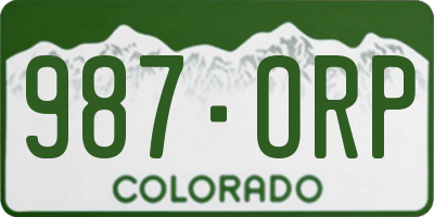 CO license plate 987ORP