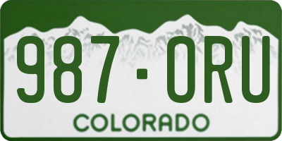 CO license plate 987ORU