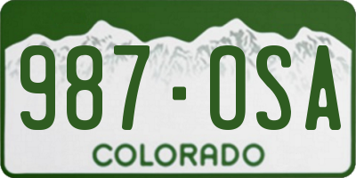 CO license plate 987OSA