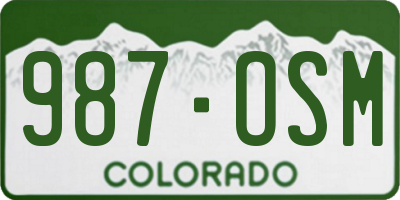 CO license plate 987OSM