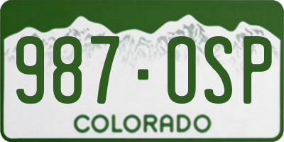 CO license plate 987OSP