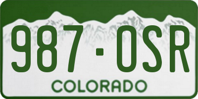 CO license plate 987OSR