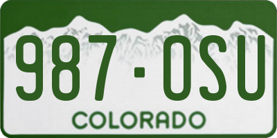 CO license plate 987OSU
