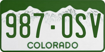 CO license plate 987OSV