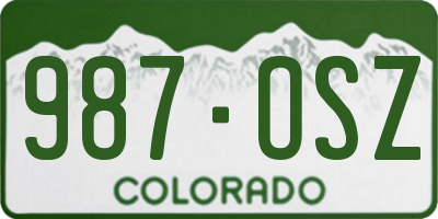 CO license plate 987OSZ