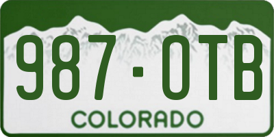 CO license plate 987OTB