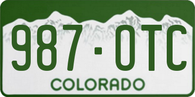 CO license plate 987OTC