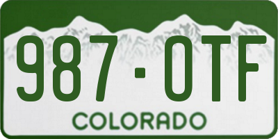 CO license plate 987OTF
