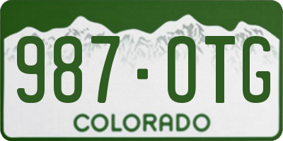 CO license plate 987OTG