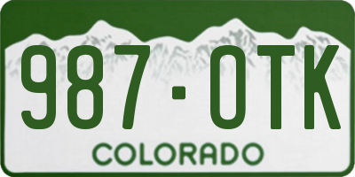 CO license plate 987OTK