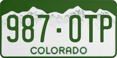 CO license plate 987OTP