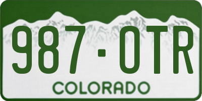 CO license plate 987OTR