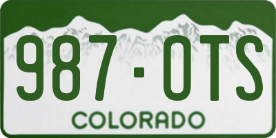 CO license plate 987OTS