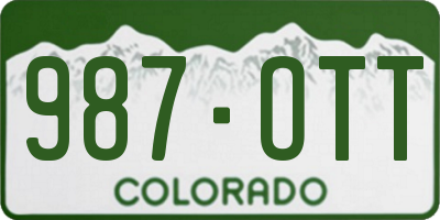 CO license plate 987OTT