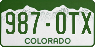 CO license plate 987OTX