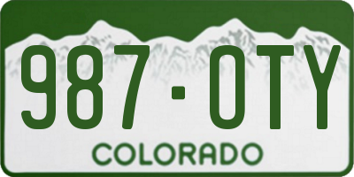 CO license plate 987OTY