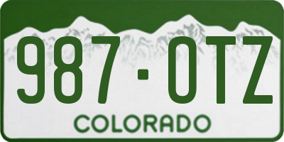 CO license plate 987OTZ
